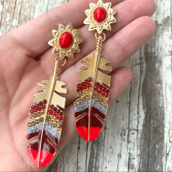 FP Straight as an Arrow Earrings in Red - Picture 2 of 5